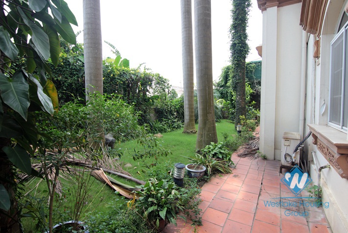 French villa with large yard and garden for rent in Tay Ho, Hanoi